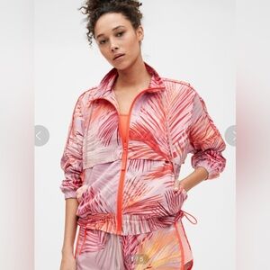 *GAP FIT Lightweight Windbreaker Jacket - Pink Coral Palm Print - Women’s Size M